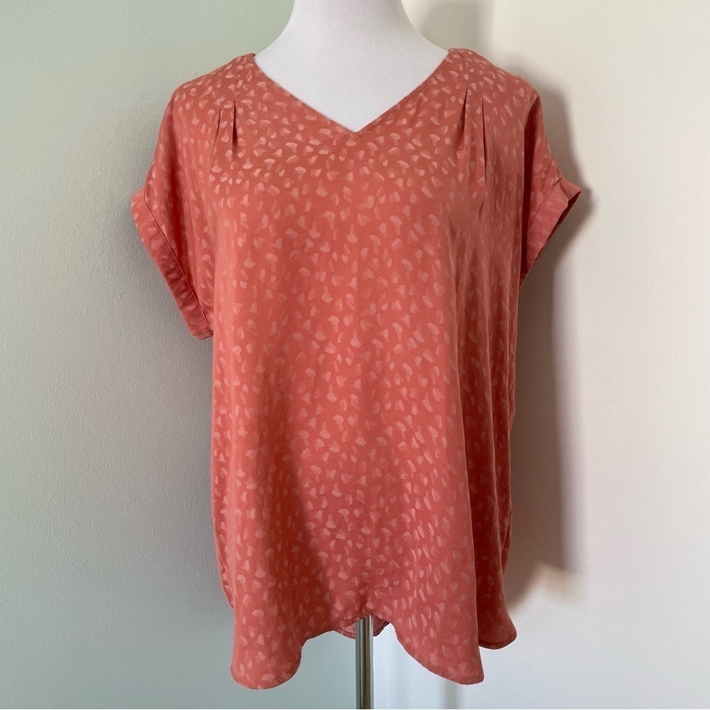 Simply Vera Wang Women’s Short Sleeve Blouse Size XL Burnt Orange